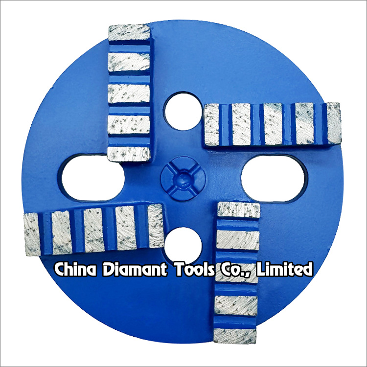 4 inches 100mm magnetic diamond disc floor grinding wheel for concrete - bar shape grooved segments