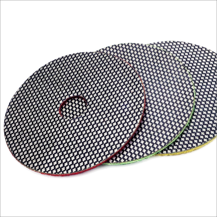 Electroplated flexible diamond polishing pads - crisscross shape