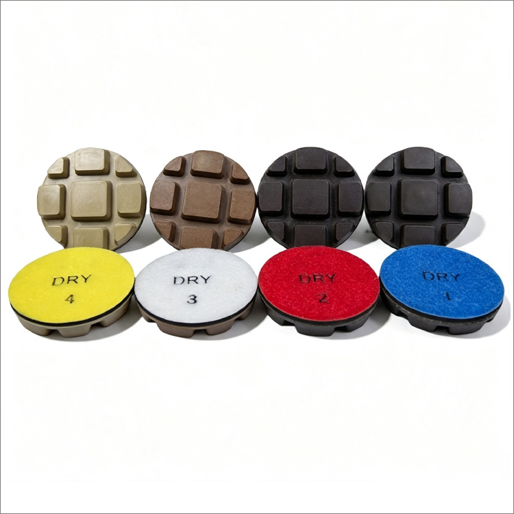 3 inches 80mm 4 steps diamond floor polishing pads - resin bond, dry use