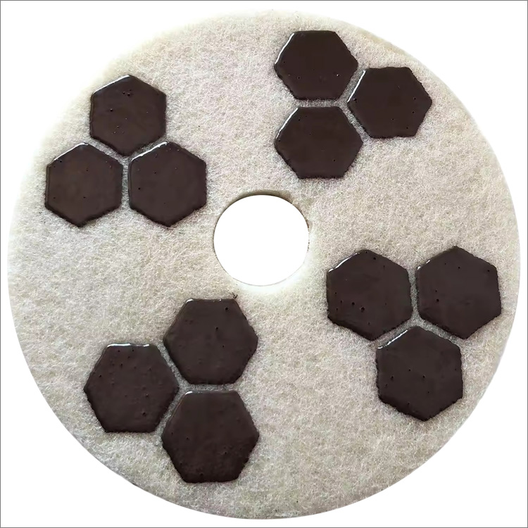 Diamond sponge(fiber) polishing pads - hexagon shape resin bond