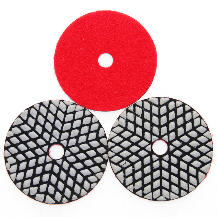 4 inches 100mm flexible diamond dry polishing pads for stone Rhombic shape