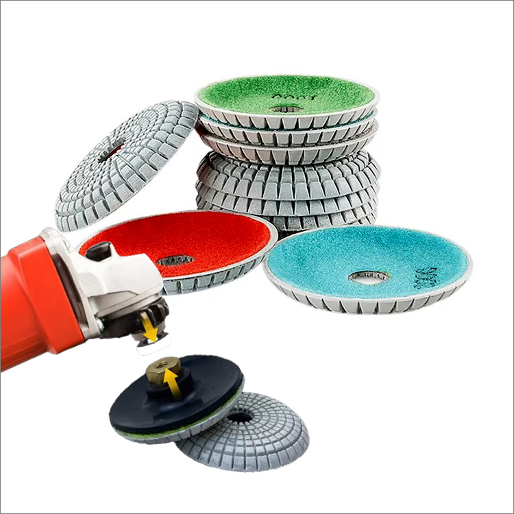 Convex diamond polishing pads for stone granite marble resin bond wet use