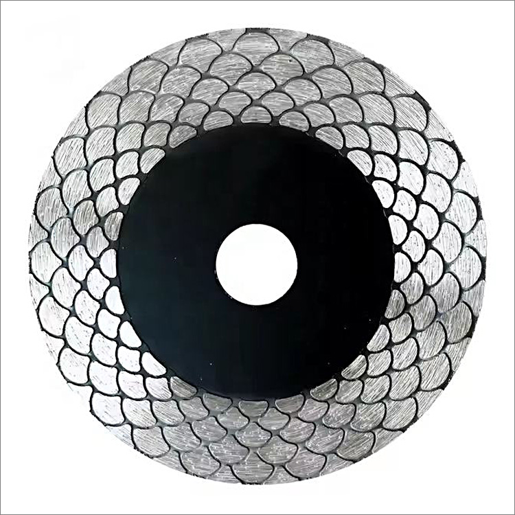 Diamond cutting grinding disc for ceramic porcelain tile marble - continuous rim & fish-scale segments