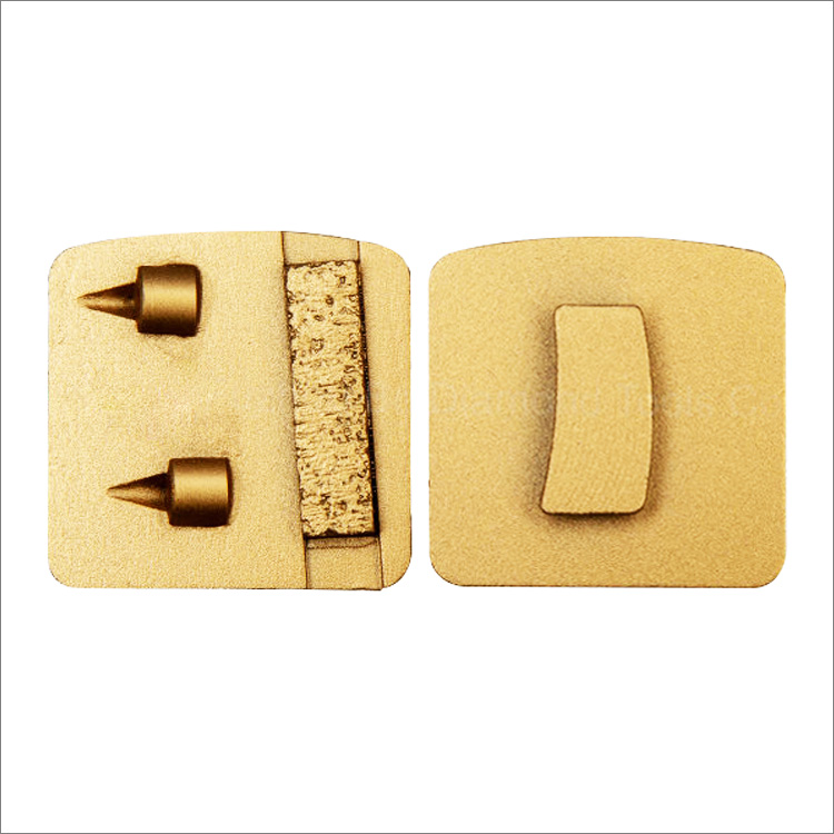 PCD diamond grinding shoe for Klindex floor grinders - 2 quarter PCD + 1 diamond segment