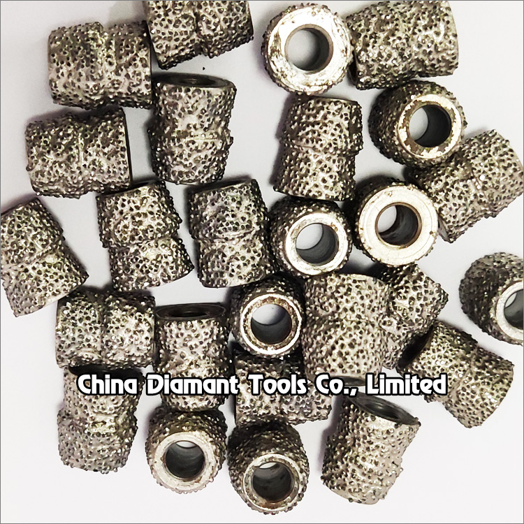 Vacuum brazed diamond beads of wire saw for marble travertine soft stone cutting