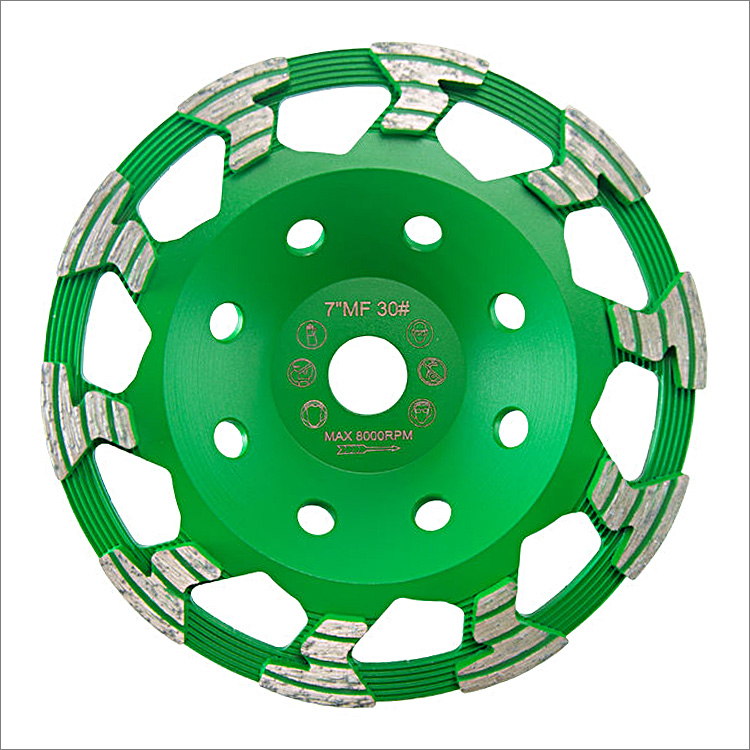 Diamond grinding cup wheels for concrete - 7 shape segments