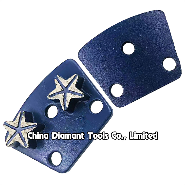 Trapezoid diamond grinding shoe concrete floor polishing pad - pentagram segments