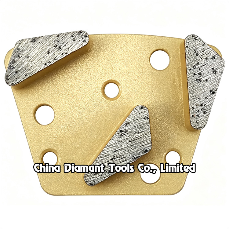 Trapezoid diamond grinding shoe concrete floor polishing pad - raindrop shape segments