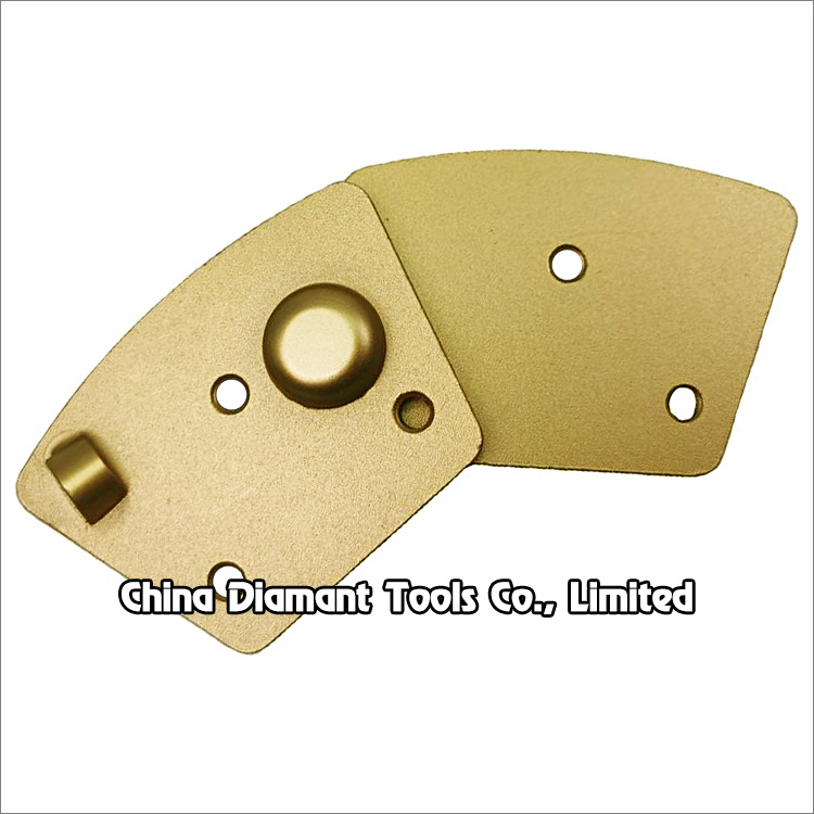 Trapezoid PCD TCT grinding shoe concrete floor grinding pad - 1pc full round PCD & 1pc TCT segment