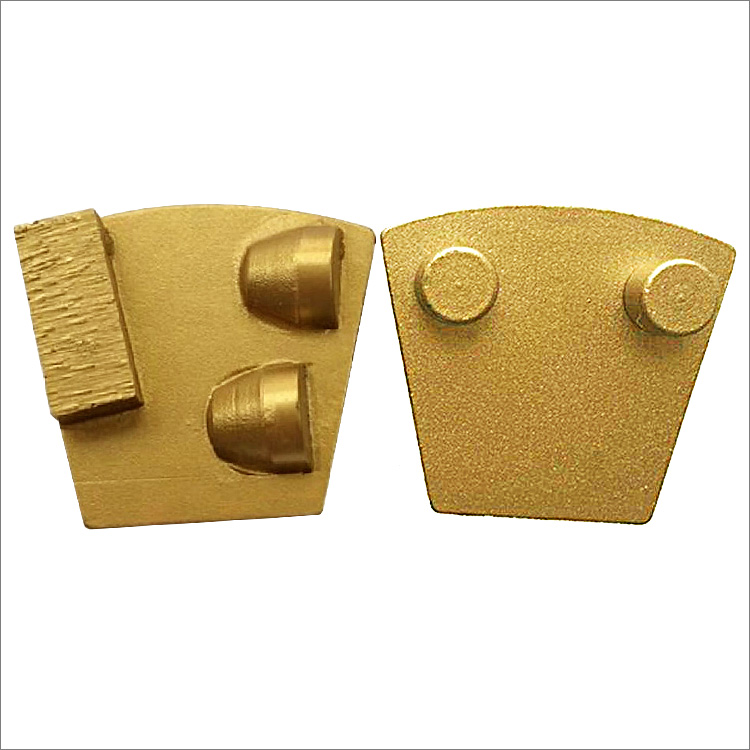 PCD diamond grinding shoe for Werkmaster floor grinders - 2 half round PCDs + 1 diamond segment