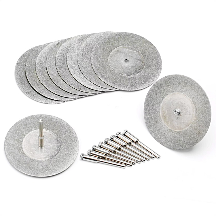 Small electroplated diamond saw blades continuous rim cutting grinding discs with mandrels