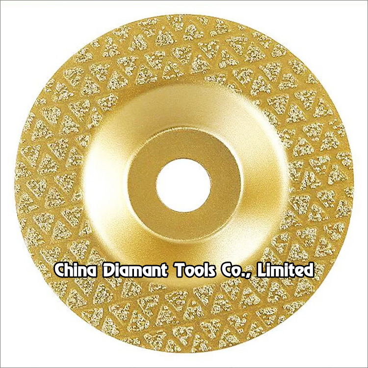 Vacuum brazed diamond cup wheel bowl grinding disc for stone granite marble
