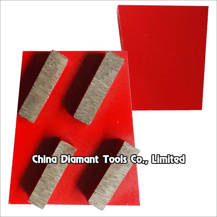 Diamond grinding wedge block for concrete floor