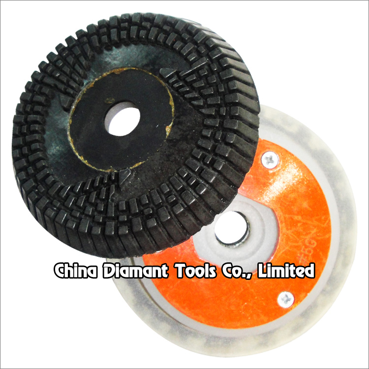 Edge polishing diamond pads chamfering wheel for stone - oblique angled, wet use