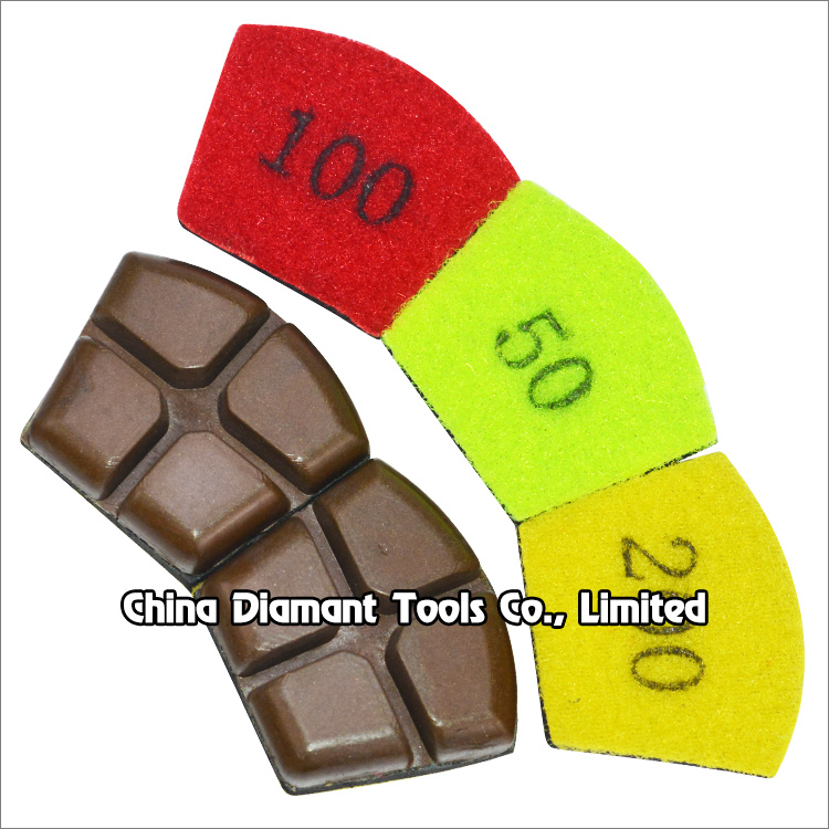 Diamond floor polishing pads for Werkmaster grinders resin bond wet dry use