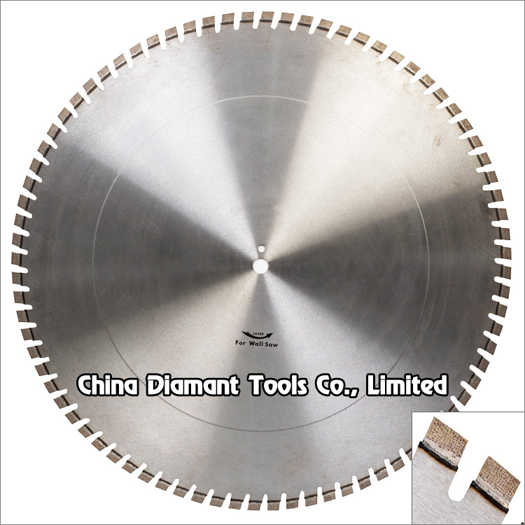 Diamond saw blades for concrete wall cutting - diagonal teeth with matrix segments