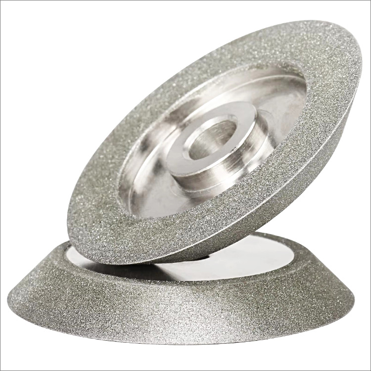 Electroplated single bevel angle diamond grinding wheels for tungsten steel carbide CBN milling cutters